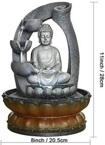 lot 15836 image: SURPRIZON Buddha Tabletop Waterfall Fountain Fengshui Meditation Relaxing Indoor Decoration, Waterfall Kit with Circular Water Flow for Home, Office, Bedroom Decoration