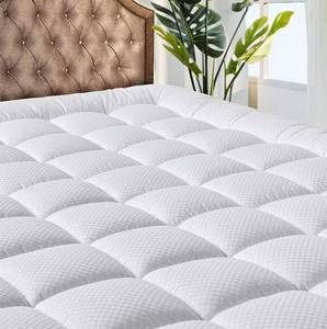lot 15837 image: MATBEBY Bedding Quilted Fitted Mattress Pad Cooling Breathable Fluffy Soft Stretches up to 54x 75 Inch, White, Mattress Topper, Protector
