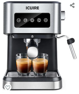 lot 86000005 image: ICUIRE Espresso Machine with Milk Frother, 20 Bar Coffee Machine, 1.5L50oz Removable Water Tank, 1050W Semi-Automatic EspressoLatteCappuccino Machines for Home Barista, Office