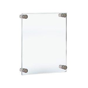 lot 86000016 image: Azar Displays 105508 Floating Acrylic Wall Frame with Silver Stand Off Caps11 x 17 Graphic Size. Overall Frame Size 15 x 21