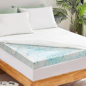 lot 86000021 image: Timimi Memory Foam Mattress Topper Full - 3 Inch Gel Cooling Mattress Pad for Full Size Bed with Removable Washable Cover(21 Deep Pocket) - Bed Topper for Back Pain (CertiPUR-US Certified - White)