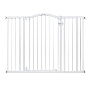 lot 86000022 image: Summer Infant Extra Tall & Wide Safety Pet and Baby Gate, 29.5-53 Wide, 38 Tall, Pressure or Hardware Mounted, Install on Wall or Banister in Doorway or Stairway, Auto Close Walk-Thru Door - White