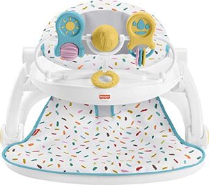 lot 86000045 image: Fisher-Price Baby Portable Baby Chair Deluxe Sit-Me-Up Floor Seat with Snack Tray and -Toy Bar, Rainbow Sprinkles (Amazon Exclusive)