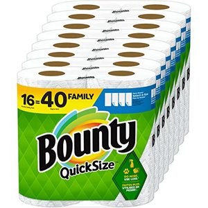 lot 86000236 image: Bounty Quick-Size Paper Towels, White, 16 Family Rolls  40 Regular Rolls