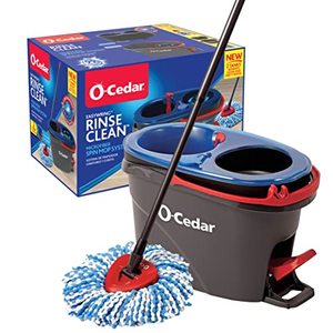 lot 86000067 image: O-Cedar EasyWring RinseClean Microfiber Spin Bucket Floor Cleaning System, Grey