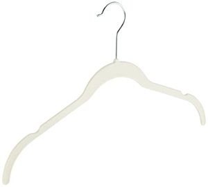 lot 86000076 image: Amazon Basics Slim, Velvet, Non-Slip Shirt Clothes Hangers, IvoryBeige - Pack of 100