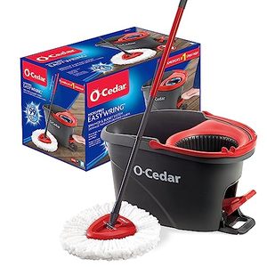 lot 86000084 image: O-Cedar EasyWring Microfiber Spin Mop, Bucket Floor Cleaning System, Red, Gray