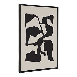 lot 86000026 image: Kate and Laurel Sylvie Distorted Shapes of Black and Tan Framed Canvas Wall Art by The Creative Bunch Studio, 28x38 Black, Contemporary Abstract Bold Art for Wall no frame just canvas