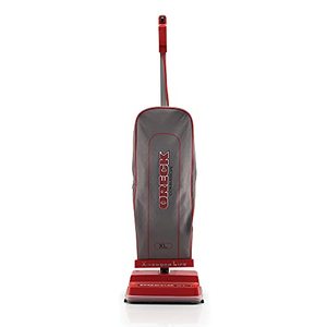 lot 86000142 image: Oreck Commercial Upright Bagged Vacuum Cleaner, Lightweight, 40ft Power Cord, U2000R1, GreyRed