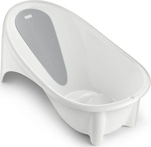lot 86000147 image: Fisher-Price Baby To Toddler Bath Simple Support Tub with Built-In Foam Head-And-Backrest For Newborns