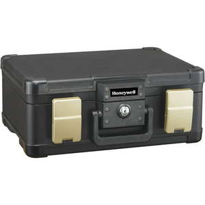 lot 86000148 image: Honeywell Safes 0.24 Cu ft Waterproof 30-Minute Fire Chest Key Lock Fits A4 and Legal Size 1103