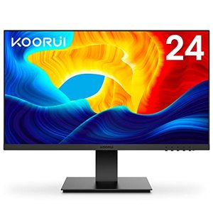 lot 86000149 image: KOORUI 24 Inch Computer Monitor, FHD 1920 x 1080p Office PC Monitor IPS Display 75Hz, HDMI, VGA, 75 x 75 mm VESA Mountable, Frameless, Eye Protection and Ergonomic Tilt Adjustment