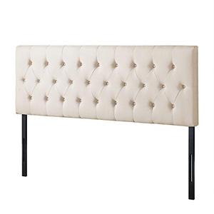 lot 86000189 image: ZINUS Trina Upholstered Headboard, Button Tufted Upholstery, Adjustable Height, Easy Assembly, Taupe, Queen