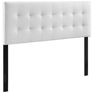 lot 86000193 image: Modway Lily Tufted Faux Leather Upholstered Queen Headboard in White