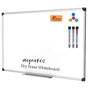 lot 86000199 image: XBoard Magnetic Dry Erase BoardWhiteboard, 36 X 24 Inches, Double Sided White Board,1 Dry Eraser & 3 Dry Erase Markers & 4 Push Pin Magnets