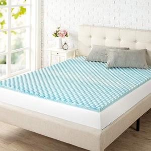 lot 86000065 image: ZINUS 1.5 Inch Swirl Gel Cooling Memory Foam Mattress Topper, Cooling Airflow Design, CertiPUR-US Certified, Queen