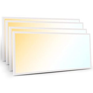 lot 86000089 image: Art3d 2x4 FT LED Flat Panel Light, 3CCT Selectable Color Temperature 3000K4000K5000K, 0-10V Dimmable 5500LM Flush Mount Ceiling Light, 30W40W50W Drop Ceiling Light, UL&FCC Listed, 4 Pack