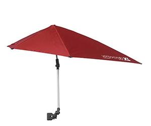 lot 86000249 image: Sport-Brella Versa-Brella SPF 50 Adjustable Umbrella with Universal Clamp, XL, Firebrick Red