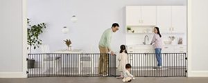 lot 86000258 image: Regalo 192-Inch Super Wide Adjustable Baby Gate and Play Yard, Black, 4-in-1, Bonus Kit, Includes 4 Pack of Wall Mounts