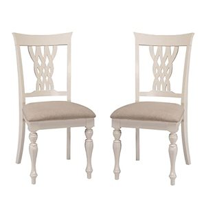 lot 86000259 image: Hillsdale Embassy Wood Dining Chair, Set of 2, White