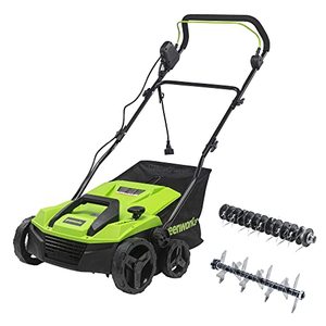 lot 86000233 image: Greenworks 13 Amp 14-Inch Corded Dethatcher  Scarifier, DT13B00