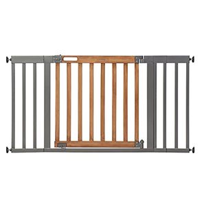 lot 86000291 image: Summer Infant West End Extra Wide Safety Pet and Baby Gate,36-60 Wide,30 Tall,Pressure or Hardware Mounted,Install Wall to Wall in Doorway or Stairway, Auto Close Walk-Thru Door-Oak Wood and Metal