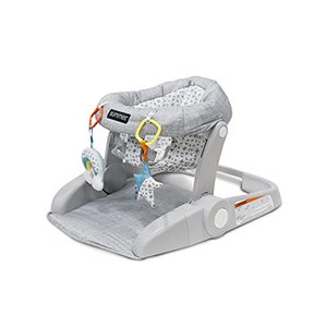 lot 86000302 image: Summer Infant Learn-to-Sit 2-Position Floor Seat (Heather Gray)  Sit Baby Up in This Adjustable Baby Activity Seat Appropriate for Ages 4-12 Months  Includes Toys, Funfetti Neutral