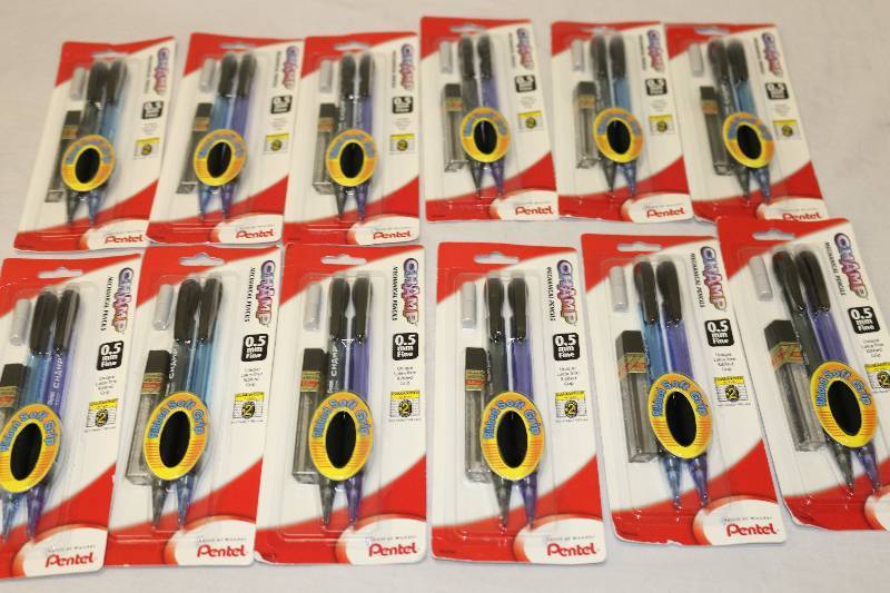 lot 6663 image: 24 NEW Pentel Mechanical Pencils Lead Erasers