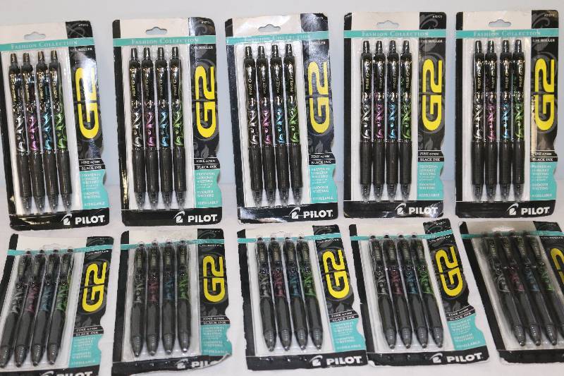 lot 6676 image: 40 G2 Pilot Gel Roller Pens NEW Black Fine .7mm
