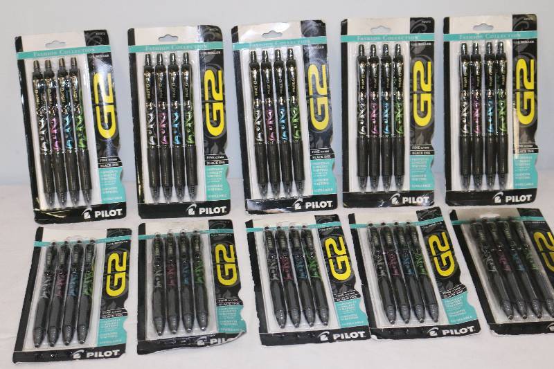 lot 6677 image: 40 G2 Pilot Gel Roller Pens NEW Black Fine .7mm