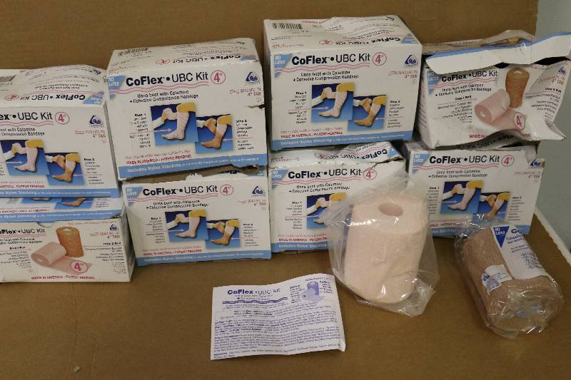 lot 6772 image: 8 Boxes CoFlex UBC Kit 4 Boot w Calamine & Cohesive Compression Bandage