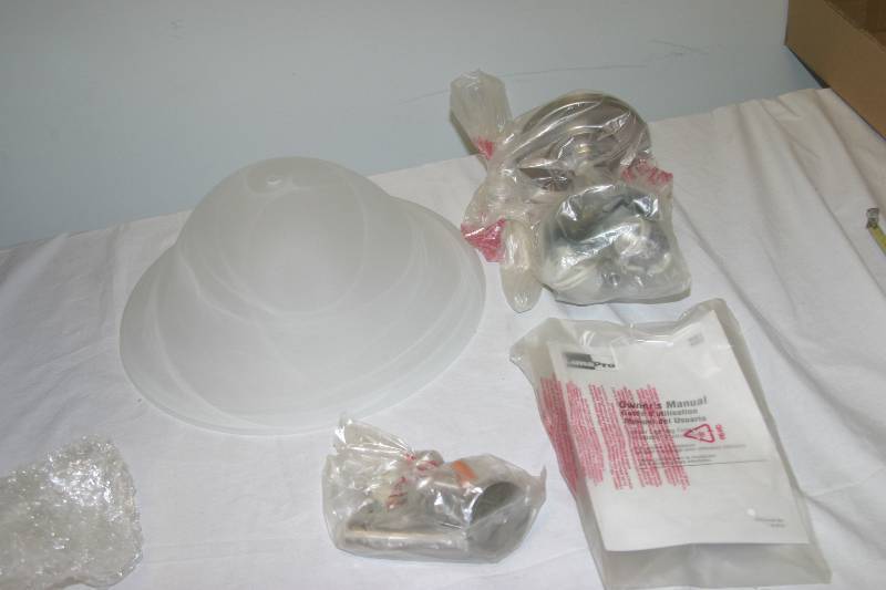 lot 7100 image: LumaPro Brushed Nickel Light Fixture