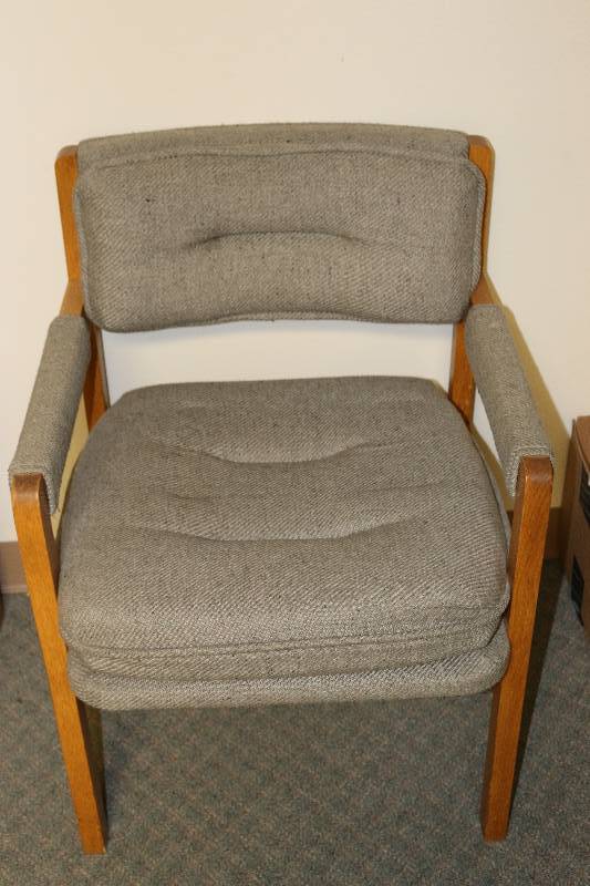 lot 6845 image: Grey Upholstered Office Chair