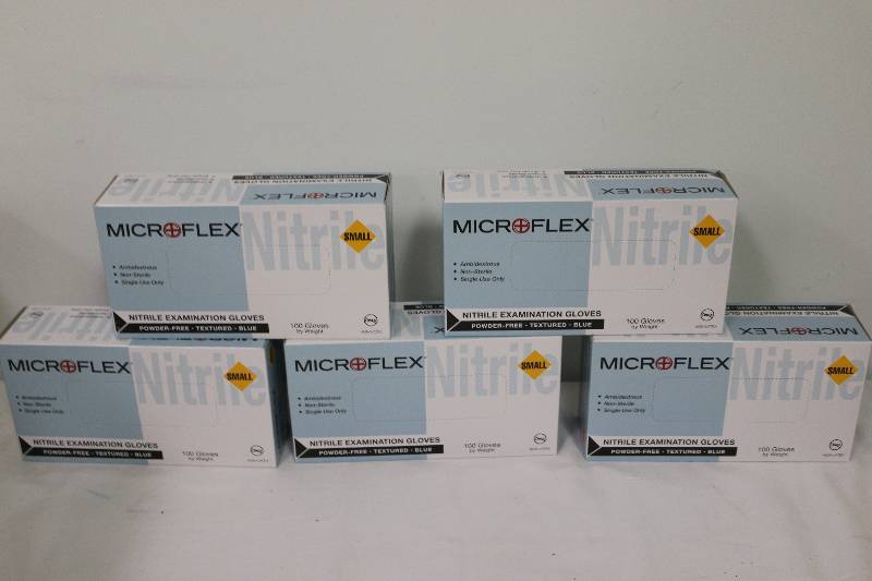 lot 6887 image: 500 Microflex Nitrile Small Non-Latex Gloves - Blue
