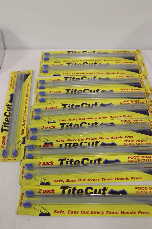 lot 6901 image: 10 - TiteCut 2 Packs Food Wrap Slide Cutter