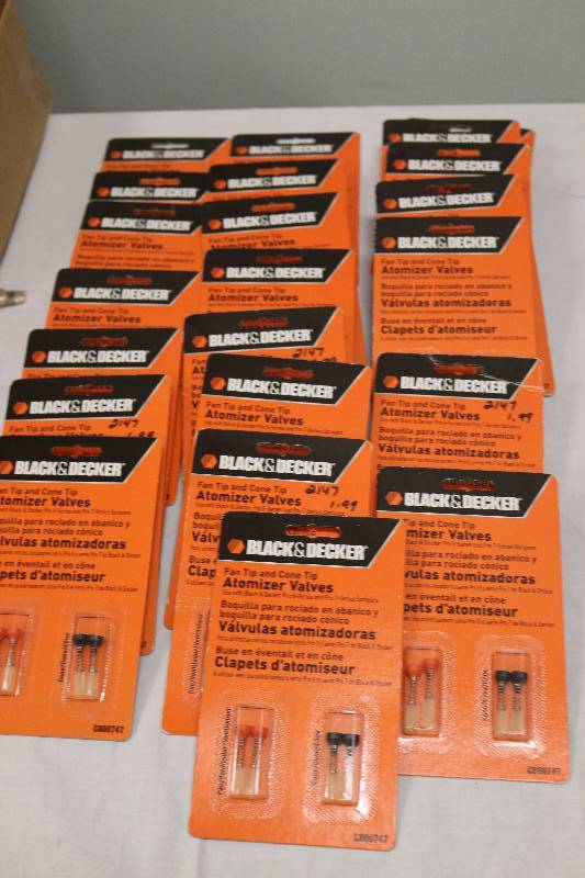 lot 6940 image: 22 Packages Atomizer Valves for Paint Sprayers - Black and Decker