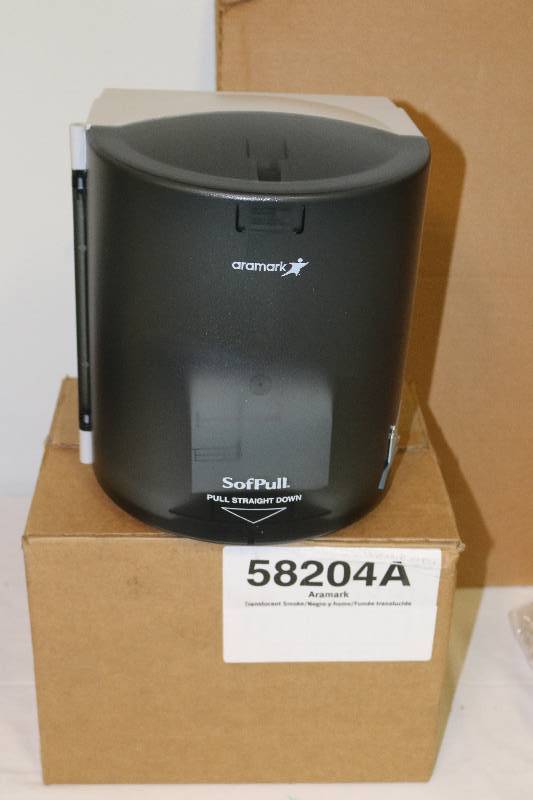 lot 6974 image: NEW Aramak Translucent Smoke SofPull Papertowel Dispenser