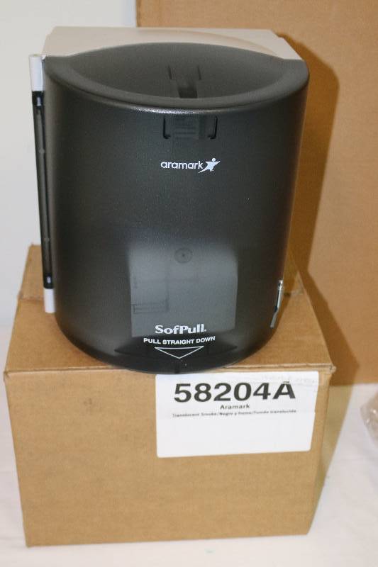 lot 6977 image: NEW Aramak Translucent Smoke SofPull Papertowel Dispenser