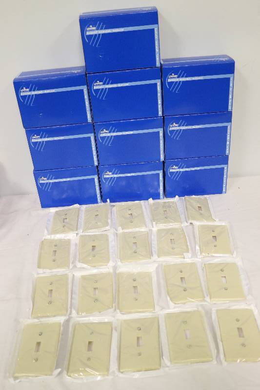 lot 6407 image: 200 Ivory Light Switch Covers NEW Bulk