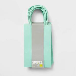 lot 39646 image: 12ct Favor Tote Bag Aqua - Spritz��