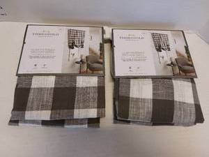 lot 40645 image: 2 42x63 Light Filtering Gingham Balloon Window Shades GrayWhite - Threshold