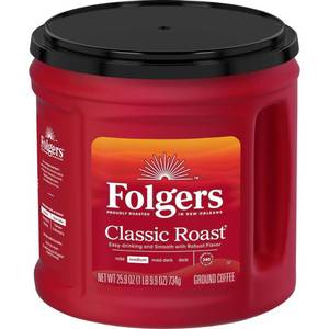 lot 40663 image: Folgers Classic Medium Roast Ground Coffee - 25.9oz