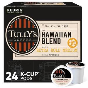 lot 40664 image: Tullys Coffee Hawaiian Blend Coffee Pods - Medium Roast - 24ct