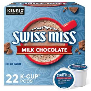lot 40673 image: Swiss Miss Milk Chocolate Keurig K-Cup Pods - Hot Cocoa - 22ct