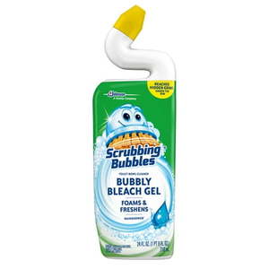 lot 40675 image: Scrubbing Bubbles Bubbly Bleach Gel Toilet Bowl Cleaner Rainshower 1 Squeeze Bottle 24 oz