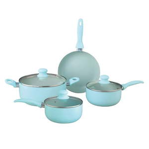 lot 40681 image: Brentwood BPS-207BL 7-piece Aluminum Non-Stick Cookware Set (Blue)