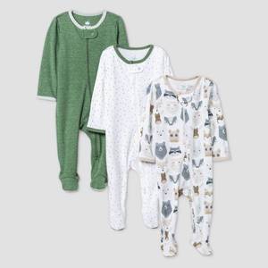 lot 40683 image: Baby Boys Little Cub Sleep N Play - Cloud Island Olive GreenWhite 6-9M