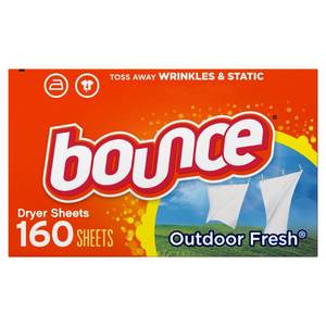 lot 40684 image: Bounce Dryer Sheets 160 Sheets Outdoor Fresh Scent Fabric Softener Sheets