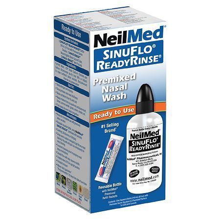 lot 500411 image: NeilMed Pharmaceuticals SinuFlo ReadyRinse Premixed Nasal Wash 1 ea