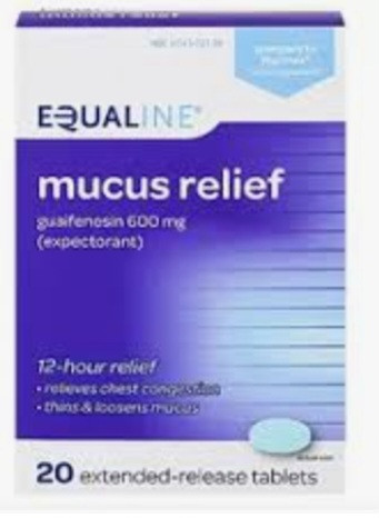 lot 500432 image: Equaline Mucus Relief, 600 Mg, Extended-Release Tablets 20 Ea